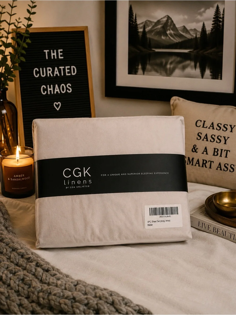 🤍 CGK LINENS KING SHEET SET | BEIGE/CREAM | NEW